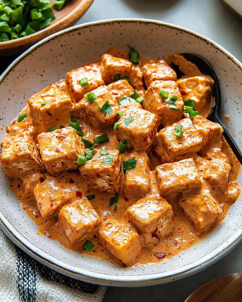 Spicy Tofu with Creamy Coconut Sauce