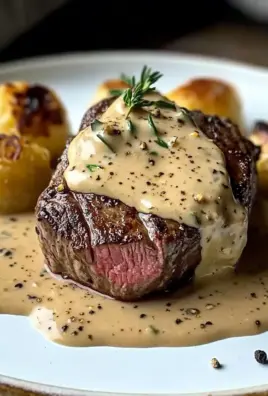 Elegant Filet Mignon with Creamy Peppercorn Sauce