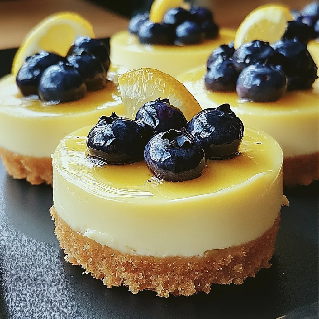 Mini Lemon Blueberry Cheesecakes