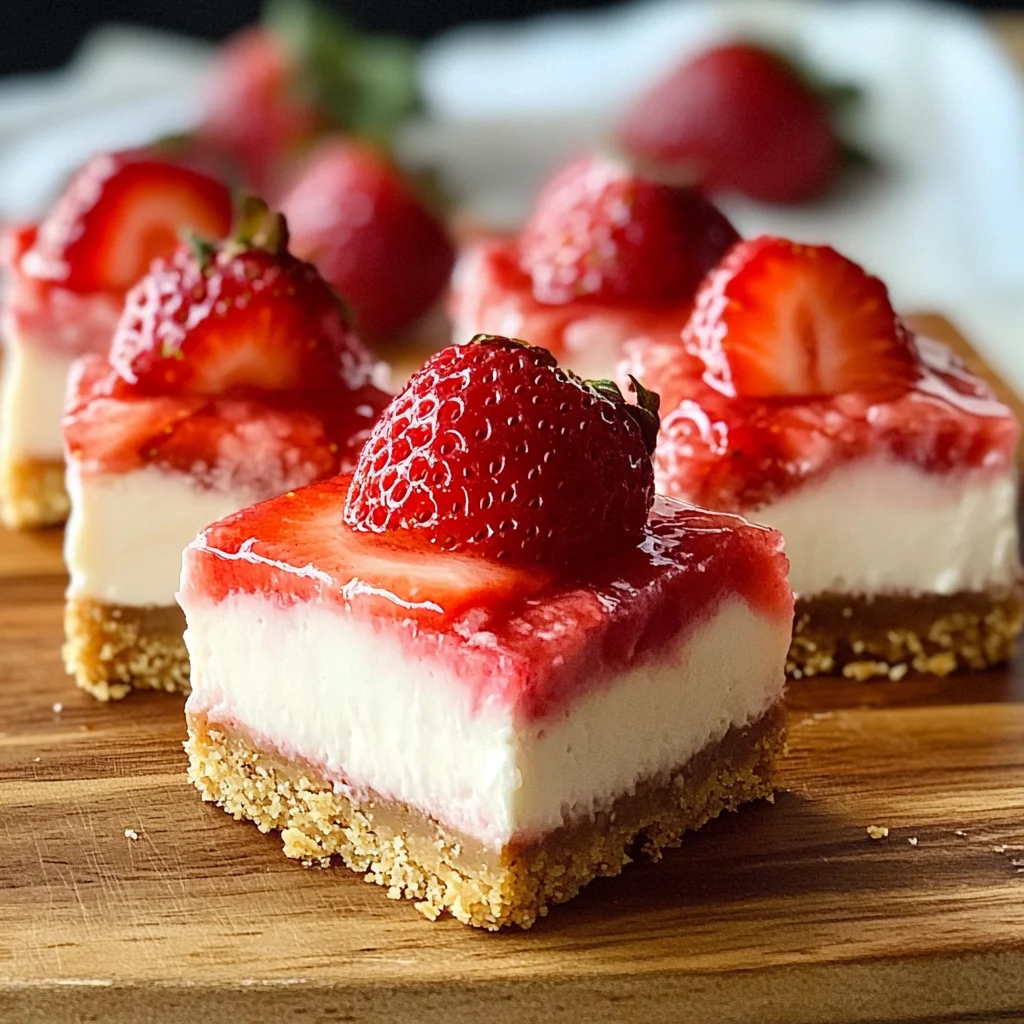 No-Bake Strawberry Cheesecake Bars