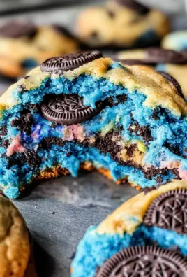 Big Blue Monster Stuffed Cookies