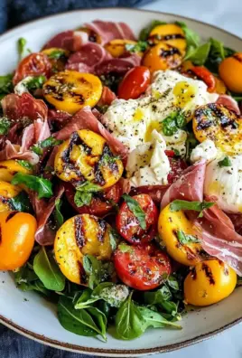 Grilled Nectarine Burrata Prosciutto Salad