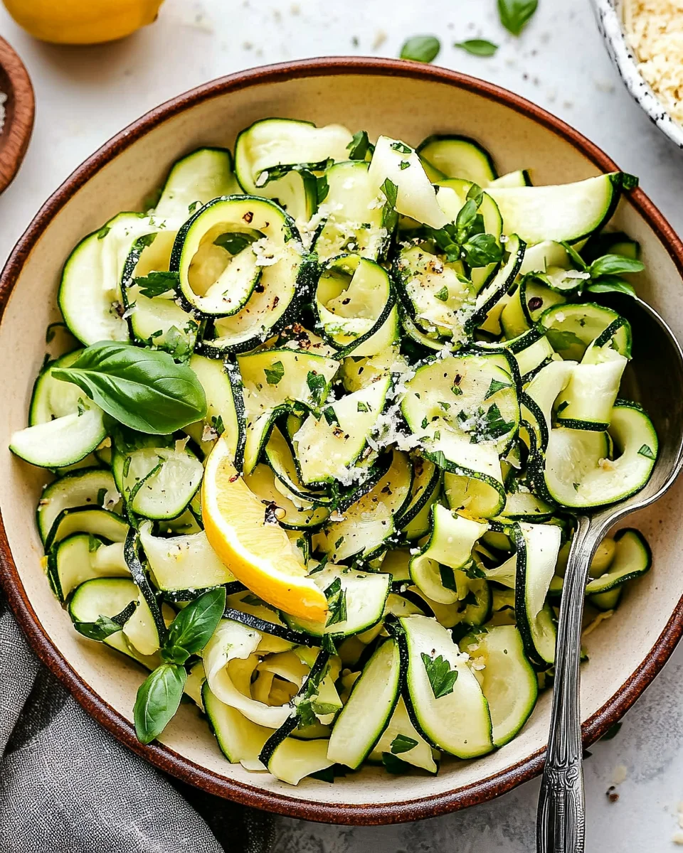 10-Minute Shaved Zucchini Salad with Lemon & Parmesan (No-Cook)