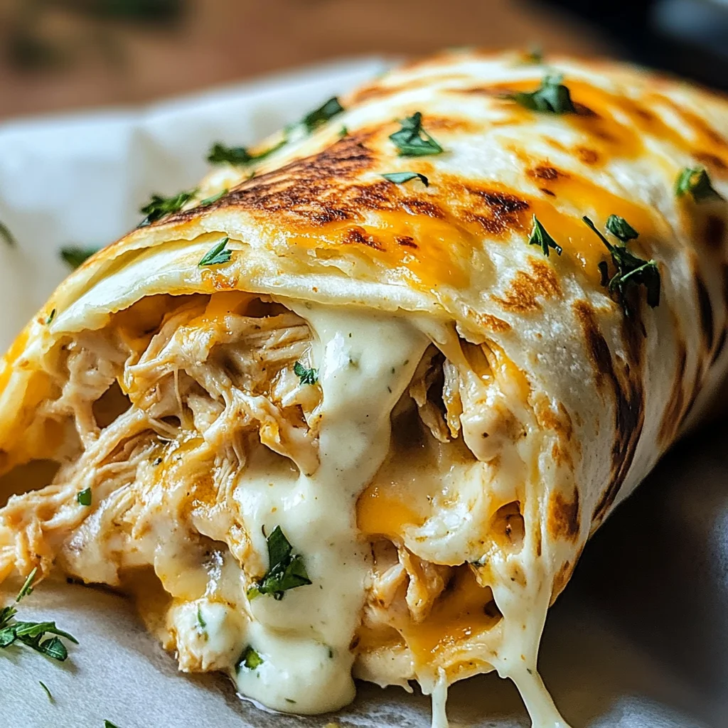 Cheesy Garlic Chicken Wraps