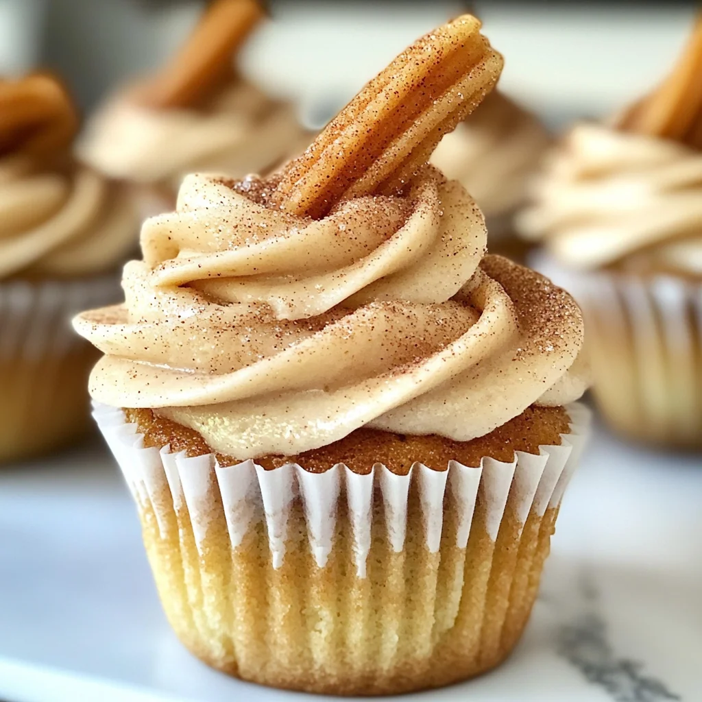 Churro Cupcakes with Cinnamon Cream Cheese Frosting