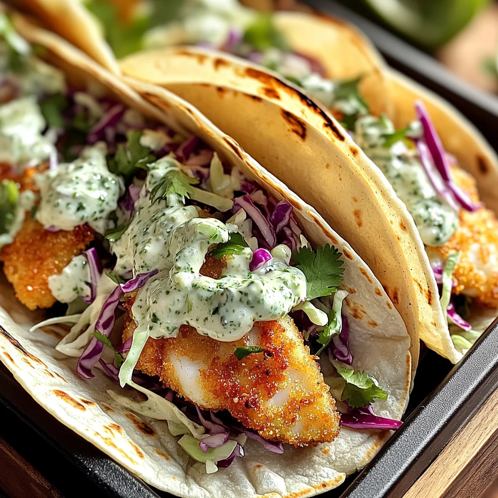 Crispy Fish Tacos with Cilantro Lime Slaw