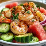 Delicious Honey Garlic Shrimp Watermelon Salad Recipe