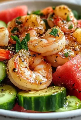 Delicious Honey Garlic Shrimp Watermelon Salad Recipe