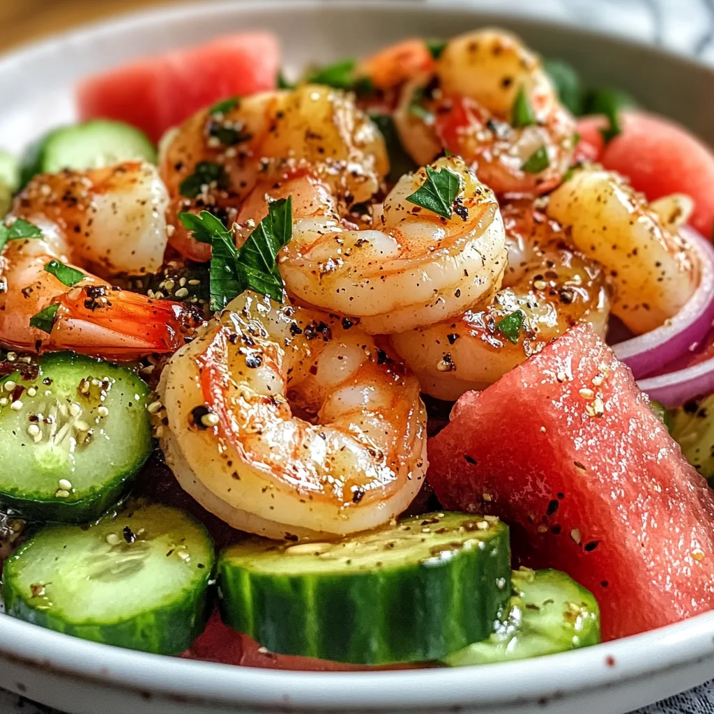 Delicious Honey Garlic Shrimp Watermelon Salad Recipe