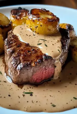 Elegant Filet Mignon with Creamy Peppercorn Sauce