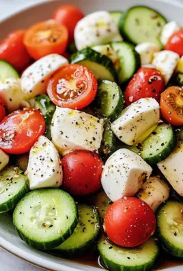 Fresh Cucumber Caprese Salad