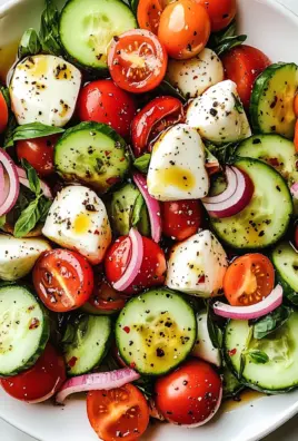 Fresh Cucumber Caprese Salad
