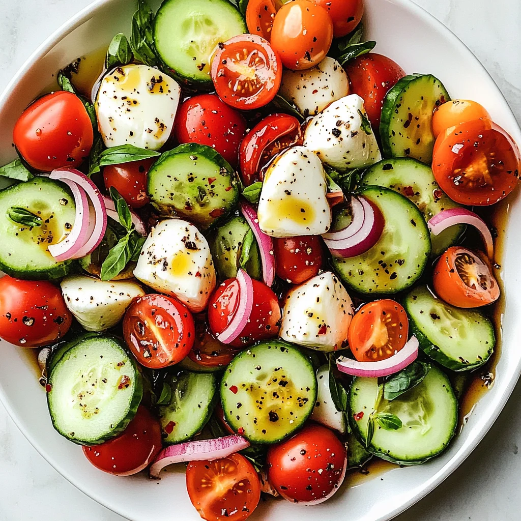 Fresh Cucumber Caprese Salad