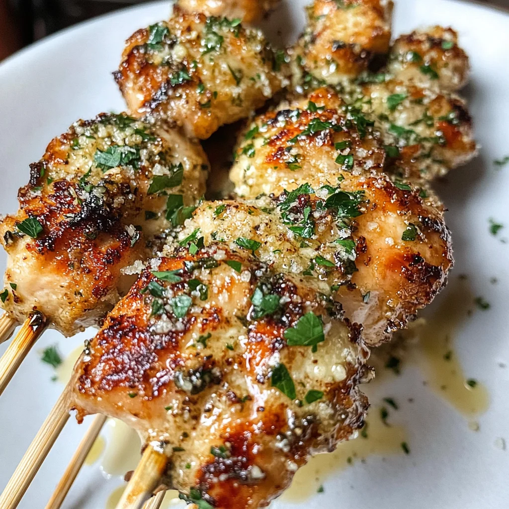 Garlic Parmesan Chicken Skewers