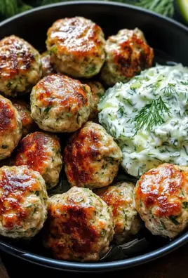 Greek Turkey Meatballs with Tzatziki Sauce