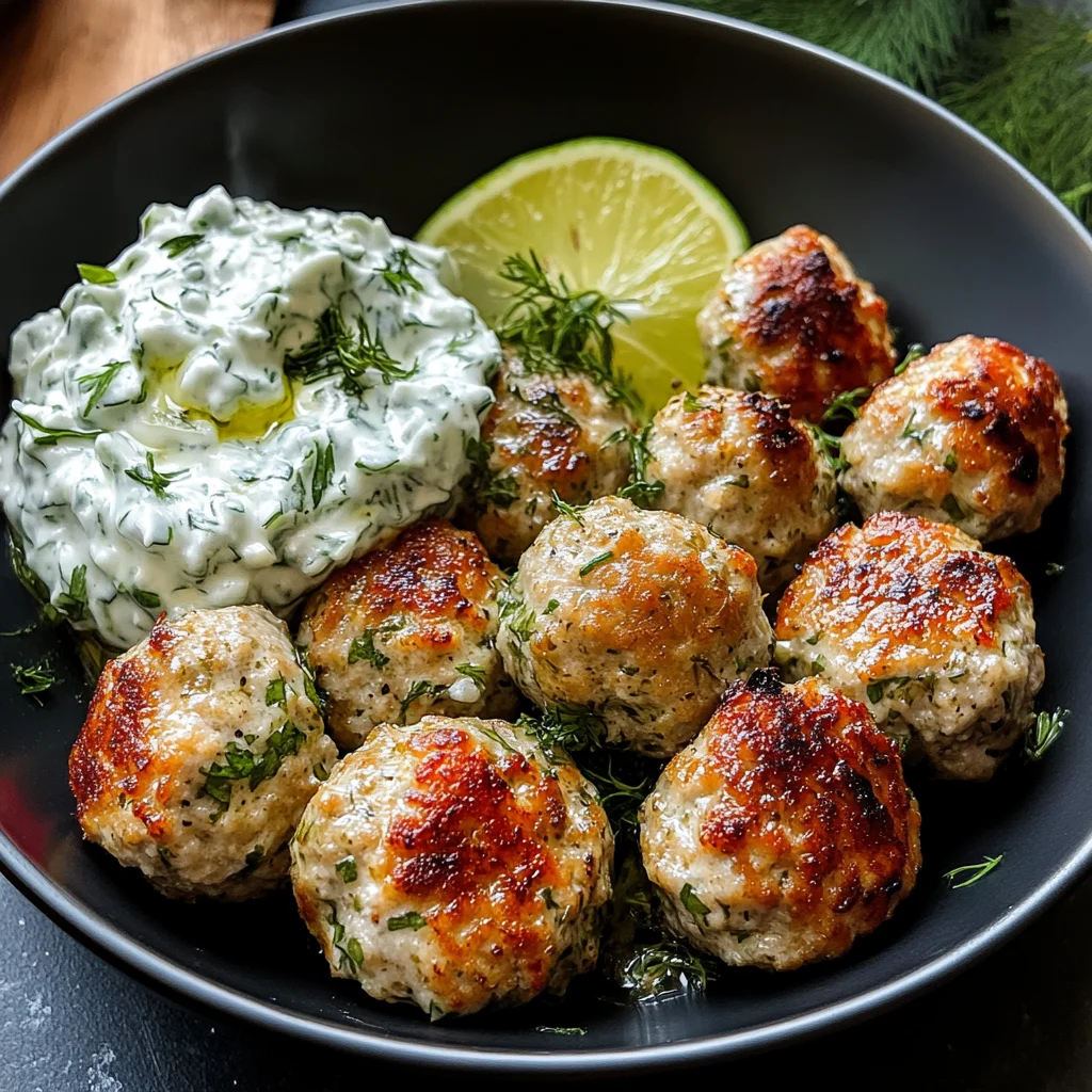 Greek Turkey Meatballs with Tzatziki Sauce