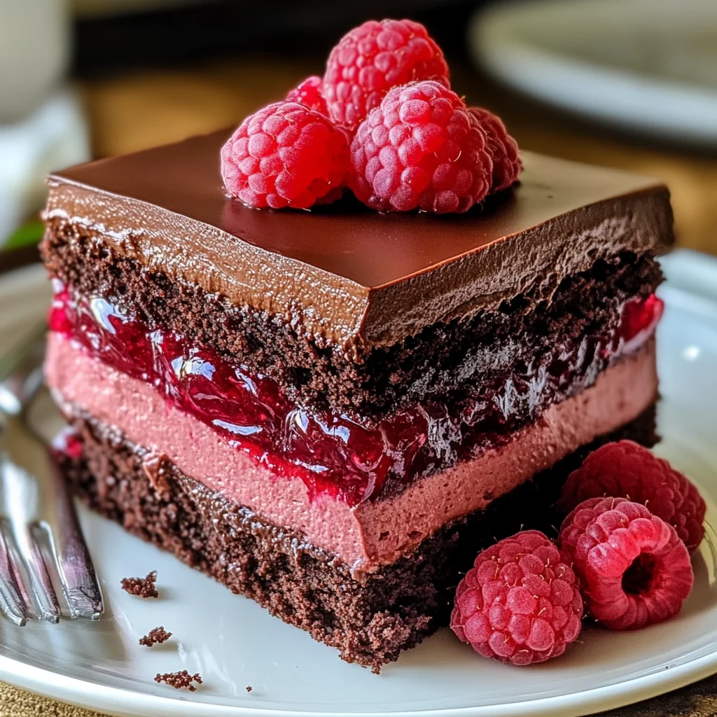 Heavenly Raspberry Chocolate Mousse Cake