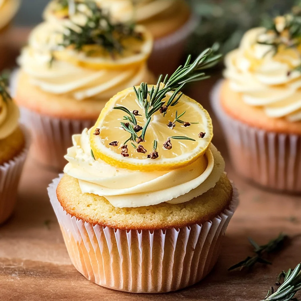 Lemon, Thyme, and Rosemary Cupcakes