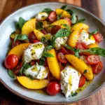 Peach Burrata Salad With Champagne Vinaigrette