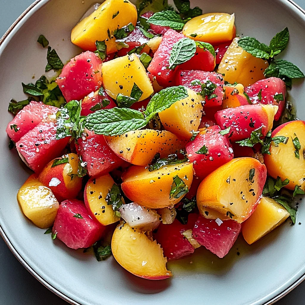 Refreshing Peach Watermelon Salad