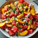 Refreshing and Juicy Watermelon Peach Salad for Hot Summer Days