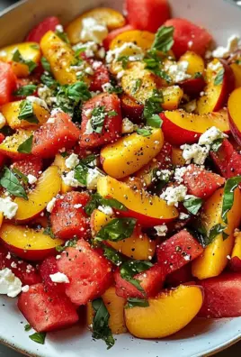 Refreshing and Juicy Watermelon Peach Salad for Hot Summer Days