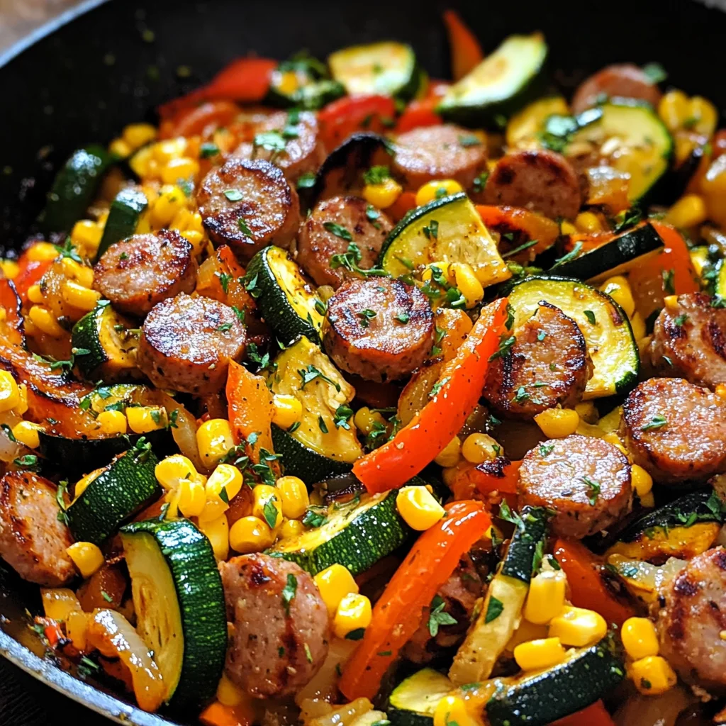 Sausage and Veggies Skillet - 30 Minute, One-Pan Meal