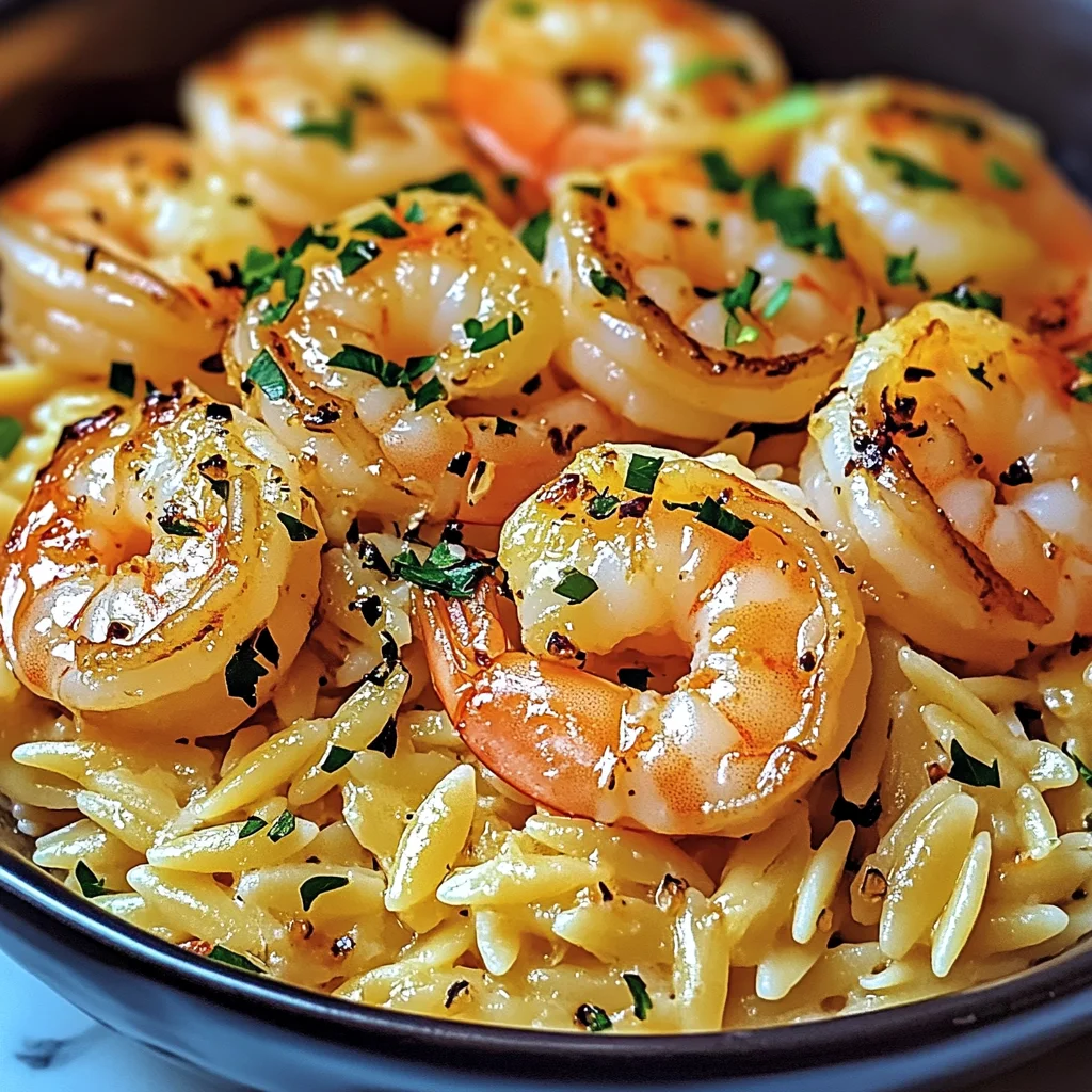 Shrimp Orzo in Lemon Garlic Sauce