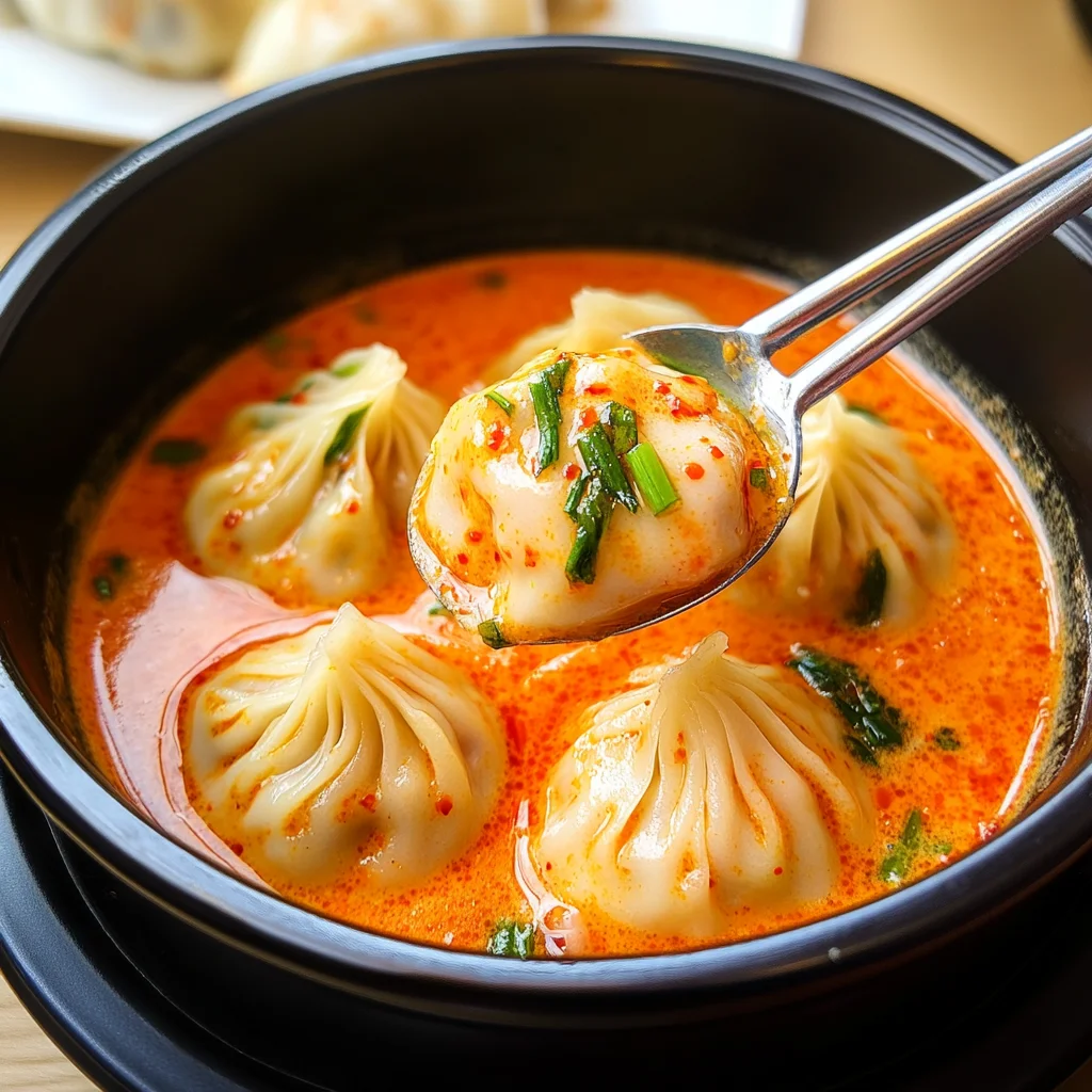 Soup Dumplings in Creamy Gochujang Sauce
