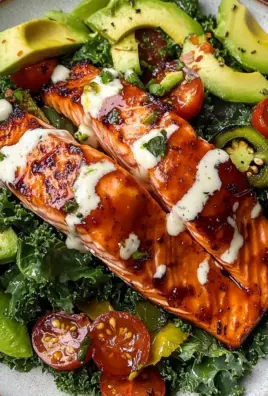 Spicy Honey Glazed Salmon Salad