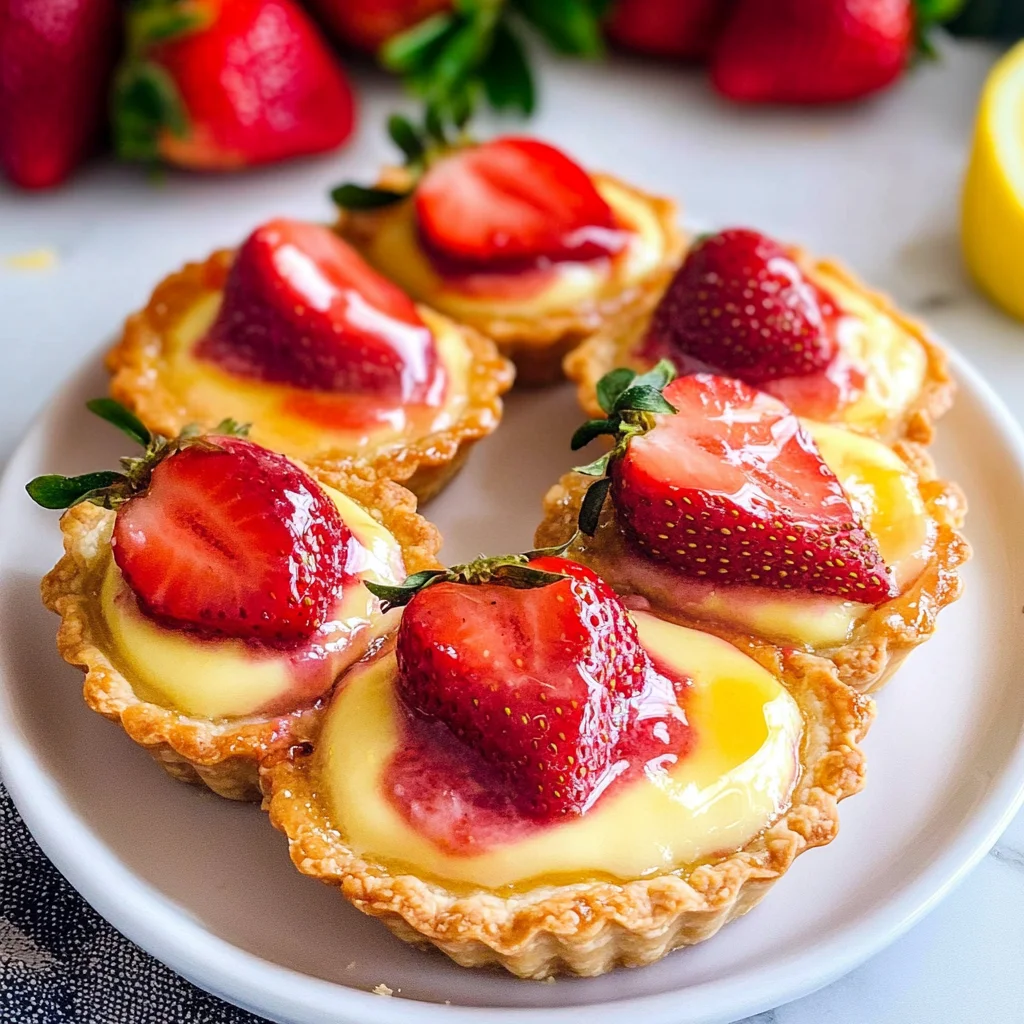 Strawberry Honey Custard Tarts with Lemon Curd