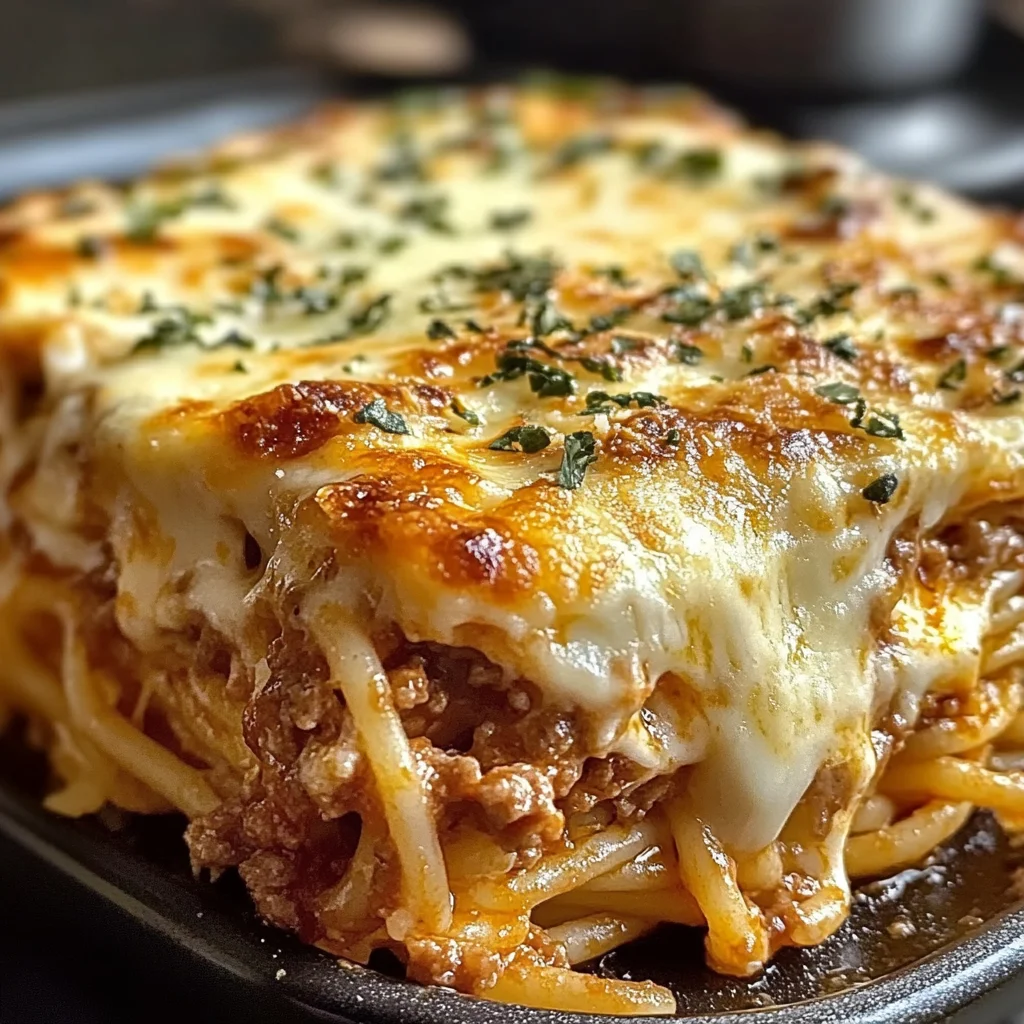 Baked Cream Cheese Spaghetti Casserole