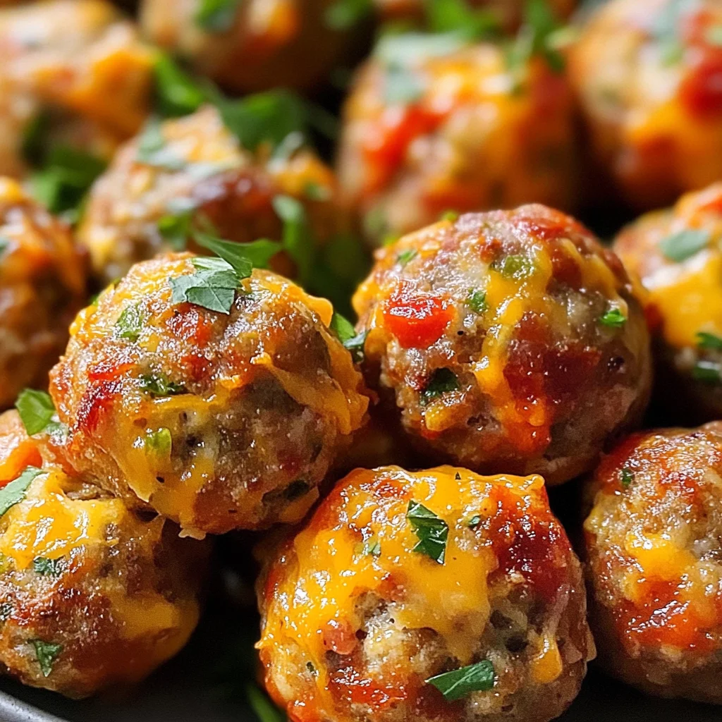 Cheesy Rotel Sausage Balls