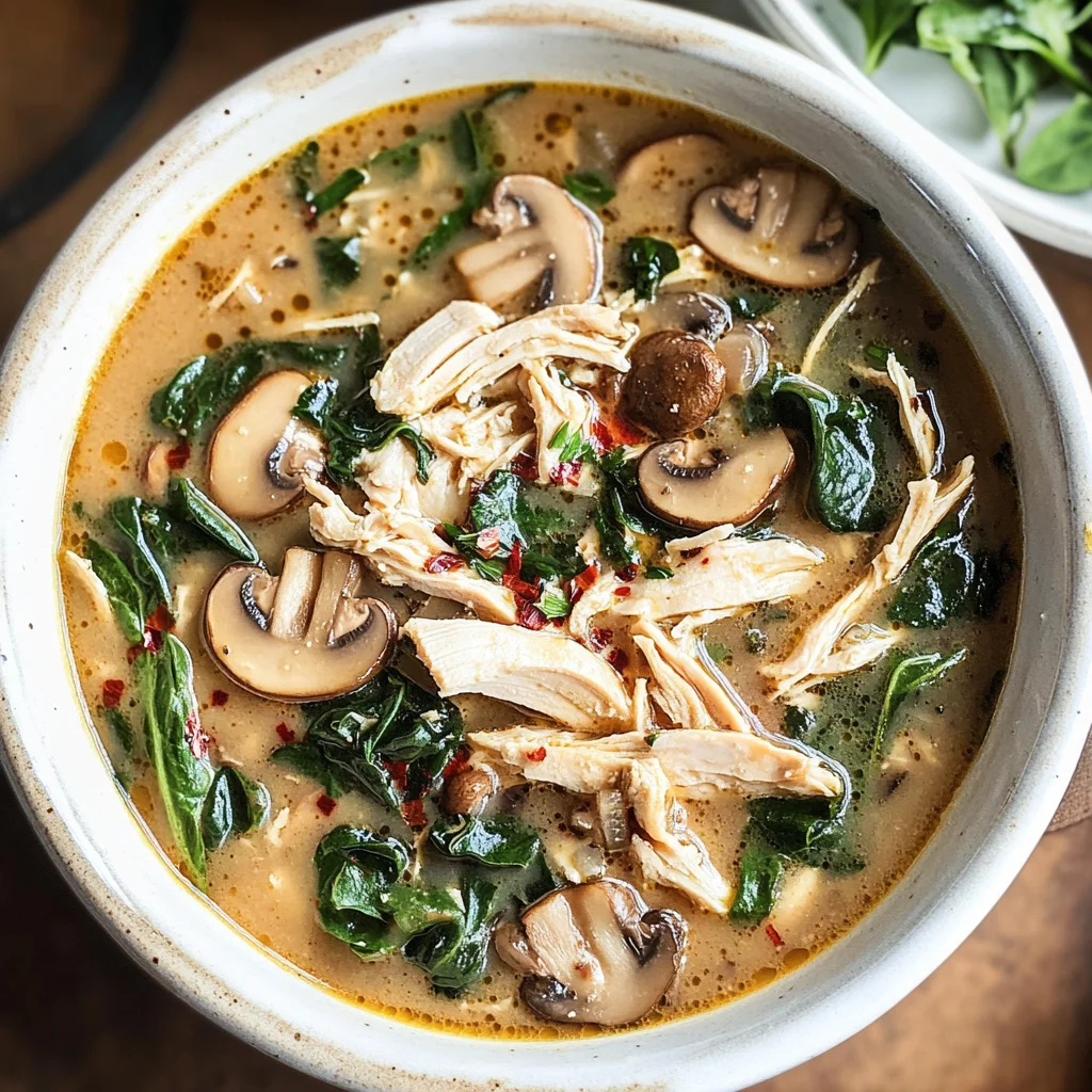 Comforting Rotisserie Chicken and Mushroom Soup