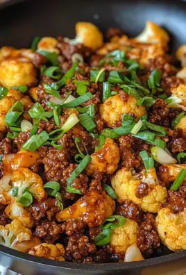 Crispy Chili Ground Beef and Cauliflower Skillet