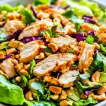 Crunchy Thai Chicken Salad with Peanut Dressing