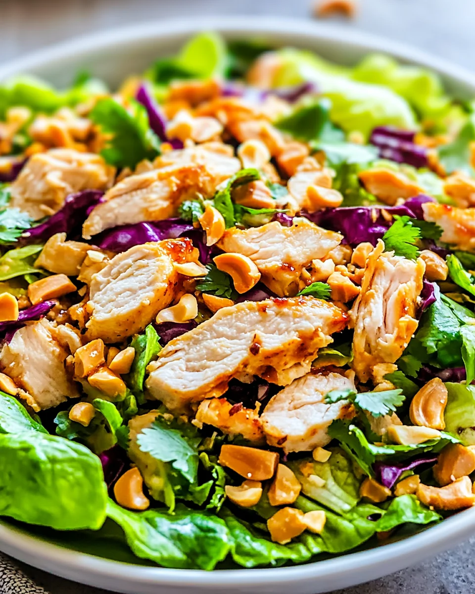 Crunchy Thai Chicken Salad with Peanut Dressing
