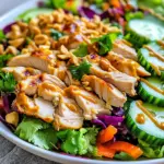 Crunchy Thai Chicken Salad with Peanut Dressing