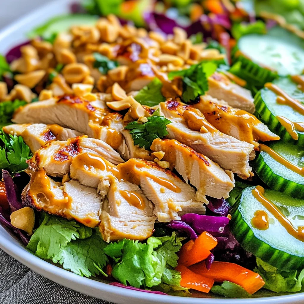 Crunchy Thai Chicken Salad with Peanut Dressing