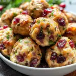 Festive Cranberry Turkey Stuffing Balls