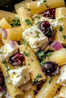 Feta & Cranberry Rigatoni Salad with Lemon Vinaigrette