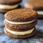 Ginger Molasses Sandwich Cookies with Eggnog Frostings