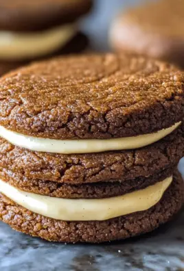 Ginger Molasses Sandwich Cookies with Eggnog Frostings