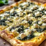 Greek Roasted Garlic Spinach White Pizza