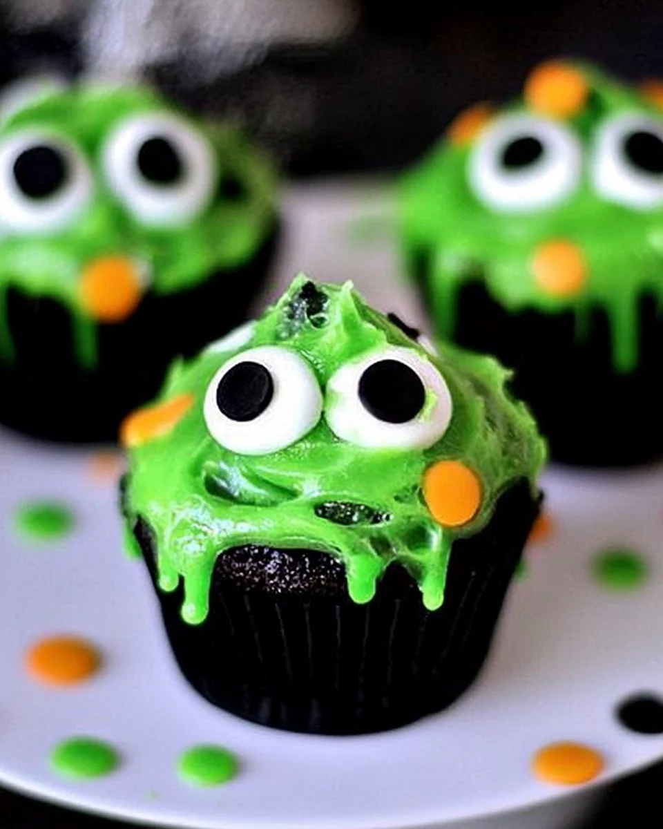 Halloween Slime Cupcakes