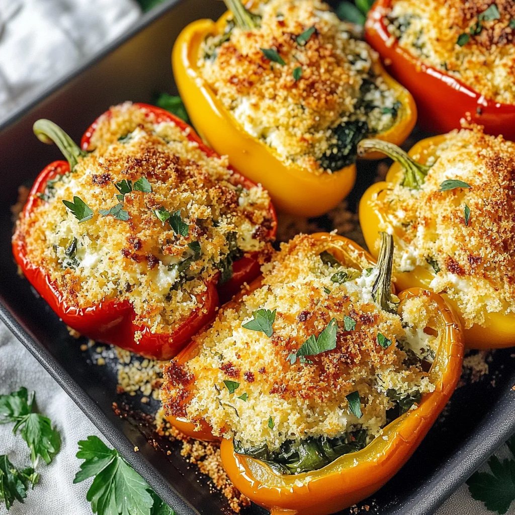 Herby Ricotta Stuffed Peppers