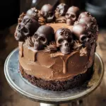 High Altitude Ginger Chocolate Skull Cake for Halloween
