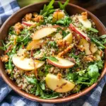 Honey Mustard Quinoa Apple Salad with Crispy Shallots