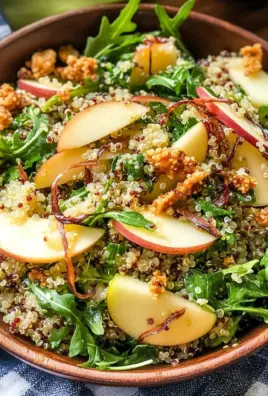 Honey Mustard Quinoa Apple Salad with Crispy Shallots