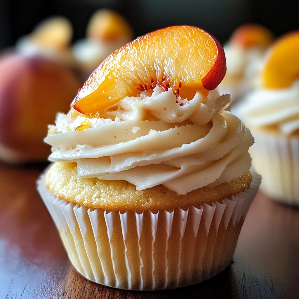 Honey Peach Cream Cheese Cupcakes